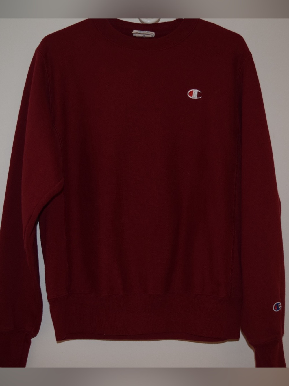 Champion Reverse Weave Maroon Crewneck Sweatshirt Small Embroidered C